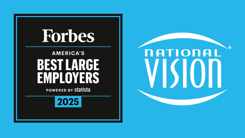 Forbes magazine logo with National Vision logo
